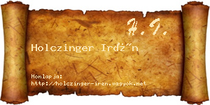 Holczinger Irén névjegykártya